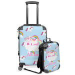 Rainbows and Unicorns Kids 2-Piece Luggage Set - Suitcase & Backpack (Personalized)