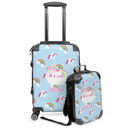 Rainbows and Unicorns Kids 2-Piece Luggage Set - Suitcase & Backpack (Personalized)