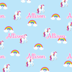 Rainbows and Unicorns Fabric by the Yard - Spun Polyester Poplin (Personalized)