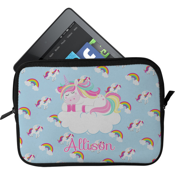 Custom Rainbows and Unicorns Tablet Case / Sleeve - Small w/ Name or Text
