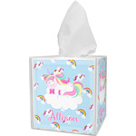 Rainbows and Unicorns Tissue Box Cover w/ Name or Text