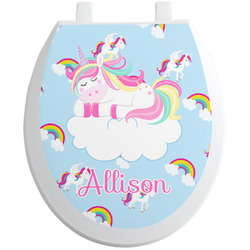 Rainbows and Unicorns Toilet Seat Decal (Personalized)