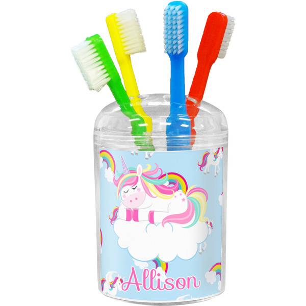 Custom Rainbows and Unicorns Toothbrush Holder (Personalized)