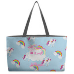 Rainbows and Unicorns Beach Totes Bag - w/ Black Handles (Personalized)