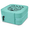 Rainbows and Unicorns Travel Jewelry Boxes - Leather - Teal - View from Rear