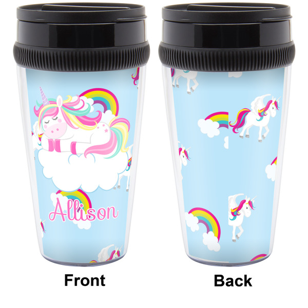 Rainbows and Unicorns Travel Mug Approval (Personalized)