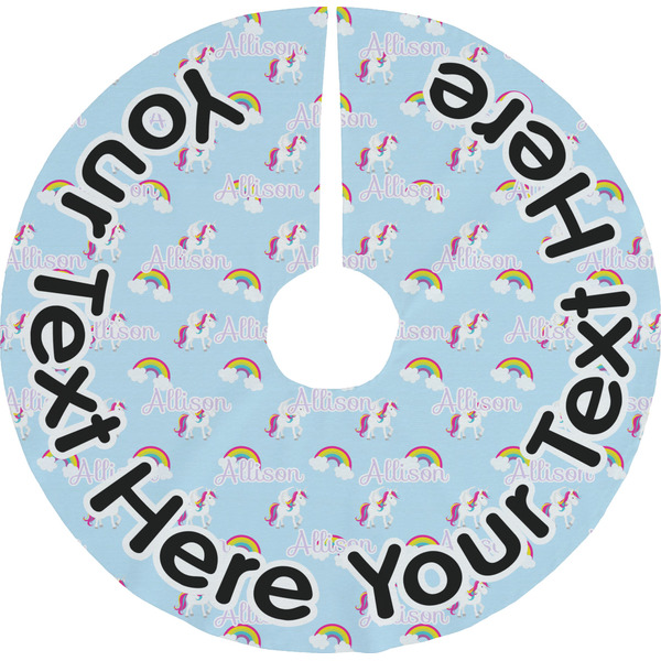 Custom Rainbows and Unicorns Tree Skirt (Personalized)