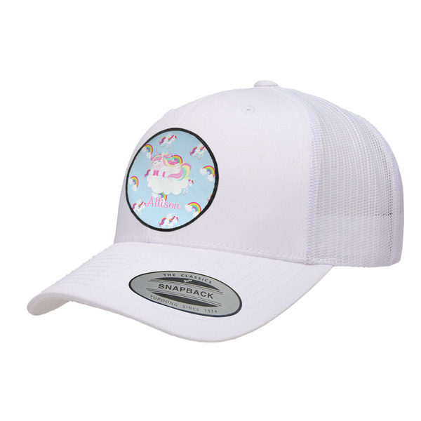 Custom Rainbows and Unicorns Trucker Hat - White (Personalized)