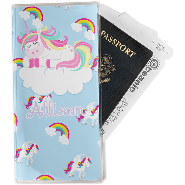 Custom Rainbows and Unicorns Travel Document Holder