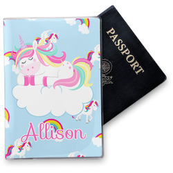Rainbows and Unicorns Vinyl Passport Holder w/ Name or Text