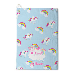 Rainbows and Unicorns Waffle Weave Golf Towel (Personalized)