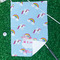 Rainbows and Unicorns Waffle Weave Golf Towel - In Context