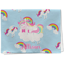 Rainbows and Unicorns Kitchen Towel - Waffle Weave (Personalized)
