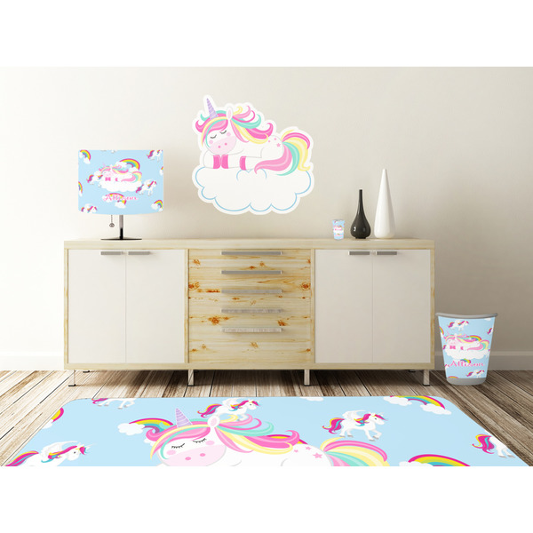 Rainbows and Unicorns Wall Graphic Decal Wooden Desk