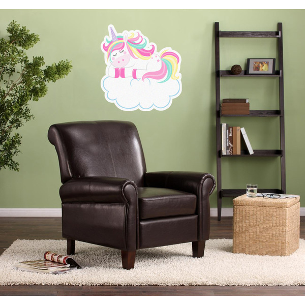 Rainbows and Unicorns Wall Graphic on Living Room Wall
