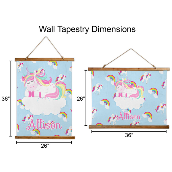 Rainbows and Unicorns Wall Hanging Tapestries - Parent/Sizing