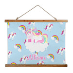 Rainbows and Unicorns Wall Hanging Tapestry - Wide (Personalized)