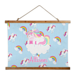 Rainbows and Unicorns Wall Hanging Tapestry - Wide (Personalized)