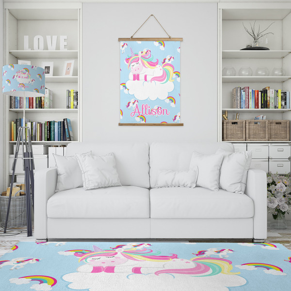Rainbows and Unicorns Wall Hanging Tapestry - Portrait - IN CONTEXT