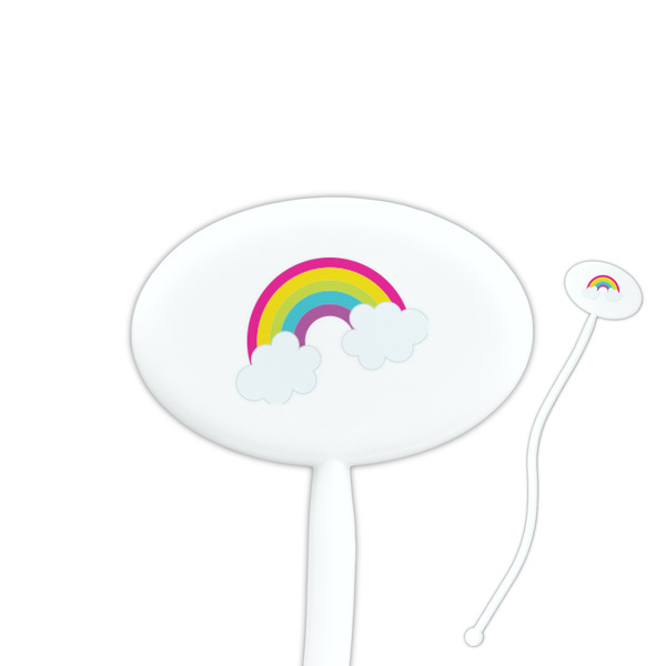 Custom Rainbows and Unicorns Oval Plastic Stir Sticks