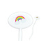 Rainbows and Unicorns White Plastic 7" Stir Stick - Oval - Closeup