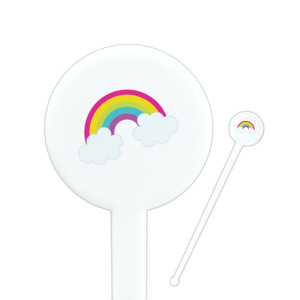 Custom Rainbows and Unicorns Round Plastic Stir Sticks