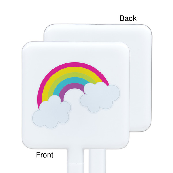 Rainbows and Unicorns White Plastic Stir Stick - Single Sided - Square - Approval
