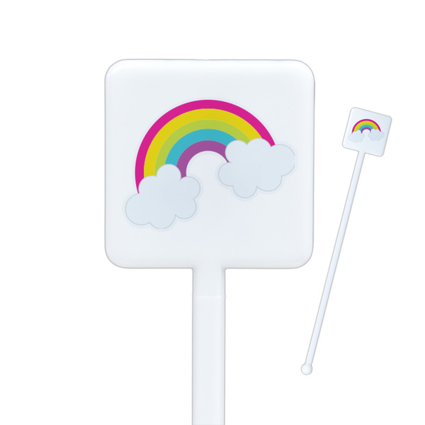 Custom Rainbows and Unicorns Square Plastic Stir Sticks