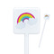 Rainbows and Unicorns White Plastic Stir Stick - Square - Closeup