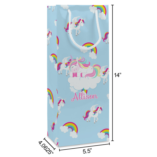 Rainbows and Unicorns Wine Gift Bag - Dimensions