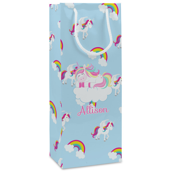 Custom Rainbows and Unicorns Wine Gift Bags - Gloss (Personalized)