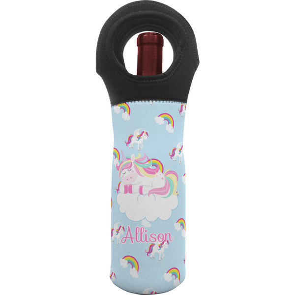 Custom Rainbows and Unicorns Wine Tote Bag w/ Name or Text