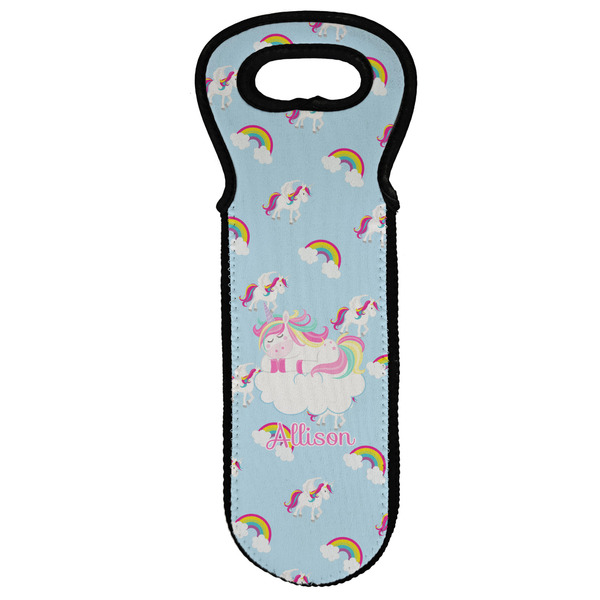 Custom Rainbows and Unicorns Wine Tote Bag w/ Name or Text