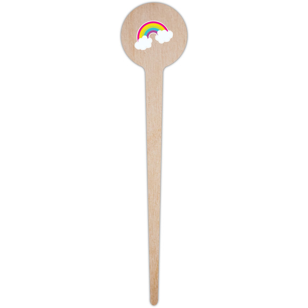 Rainbows and Unicorns Wooden 4" Food Pick - Round - Single Pick