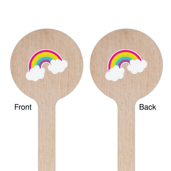 Rainbows and Unicorns Wooden 7.5" Stir Stick - Round - Double Sided - Front & Back