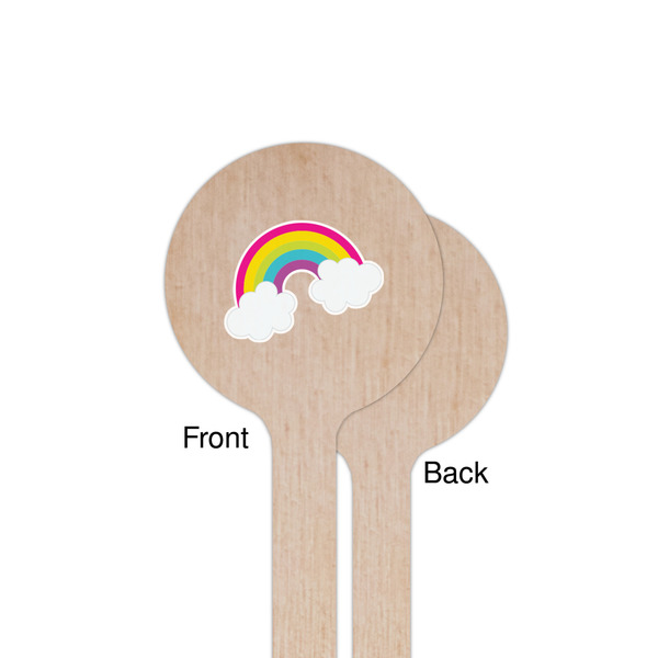 Rainbows and Unicorns Wooden 7.5" Stir Stick - Round - Single Sided - Front & Back