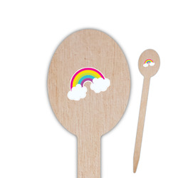Rainbows and Unicorns Oval Wooden Food Picks - Double Sided