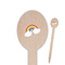 Rainbows and Unicorns Wooden Food Pick - Oval - Closeup