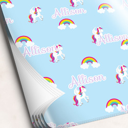 Rainbows and Unicorns Wrapping Paper Sheets (Personalized)