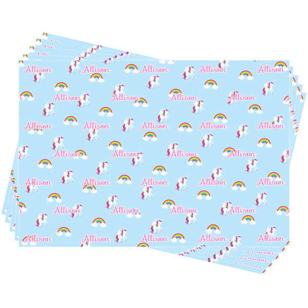 Rainbows and Unicorns Wrapping Paper - Front & Back - Sheets Approval
