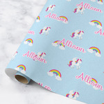 Rainbows and Unicorns Wrapping Paper Roll - Medium - Matte (Personalized)
