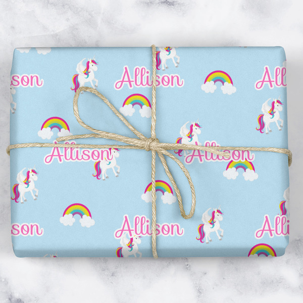 Rainbows and Unicorns Wrapping Paper Roll - Matte - Wrapped Box