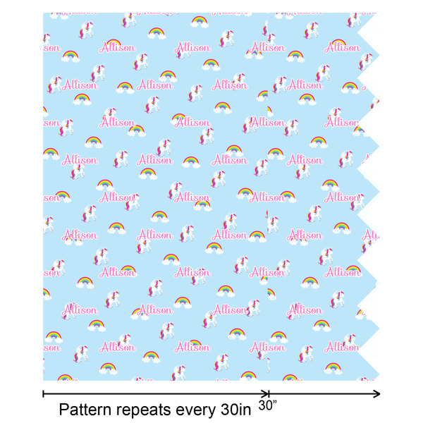 Rainbows and Unicorns Wrapping Paper Roll - Satin - Partial Roll