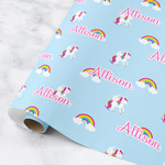 Rainbows and Unicorns Wrapping Paper Roll - Medium (Personalized)