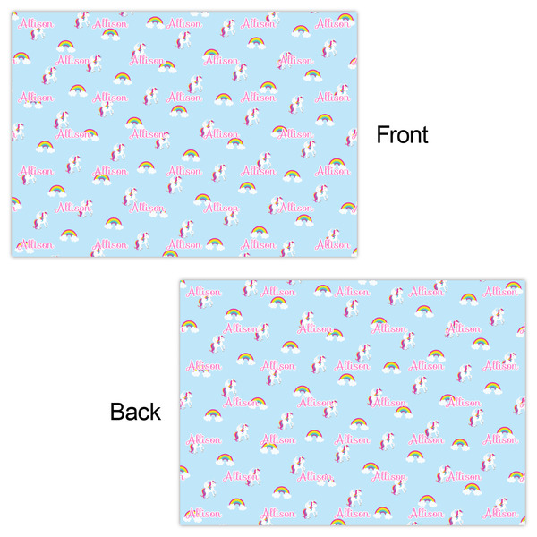 Rainbows and Unicorns Wrapping Paper Sheet - Double Sided - Front & Back