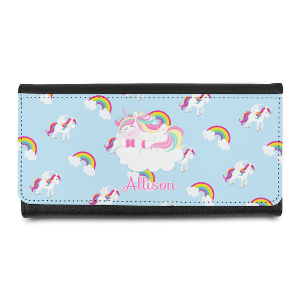 Custom Rainbows and Unicorns Leatherette Ladies Wallet w/ Name or Text