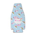 Rainbows and Unicorns Zipper Bottle Cooler (Personalized)