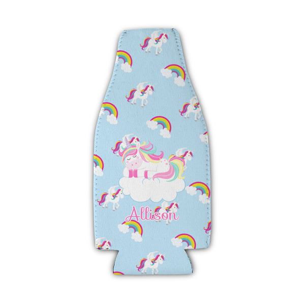 Custom Rainbows and Unicorns Zipper Bottle Cooler (Personalized)