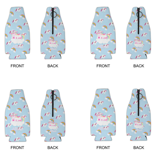 Rainbows and Unicorns Zipper Bottle Cooler - Set of 4 - APPROVAL