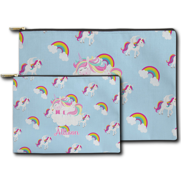 Rainbows and Unicorns Zippered Pouches - Size Comparison